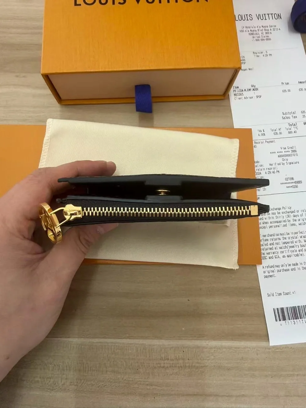 Louis Vuitton Black Embossed Monogram Small Zipper Pouch
